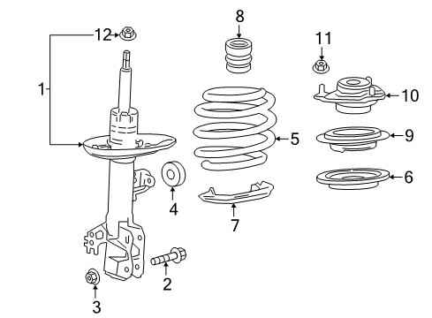 Diagram for 2018 Toyota Camry Front Suspension Components