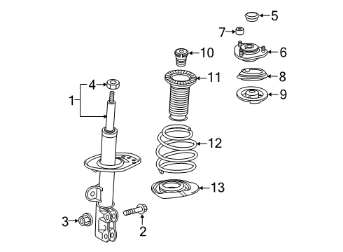 Diagram for 2019 Toyota Corolla Stabilizer Bar & Components - Front