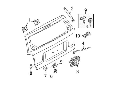 Diagram for 2004 Ford Escape Lift Gate, Electrical