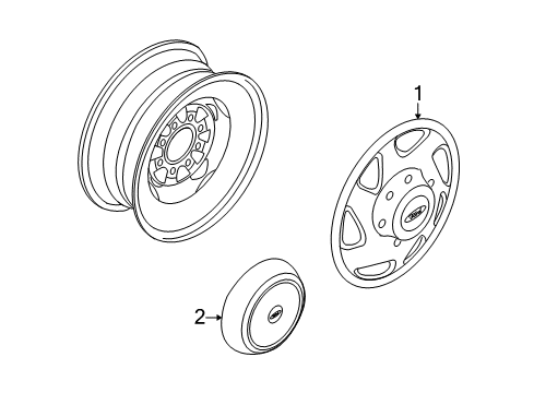 Diagram for 2010 Ford E-350 Super Duty Wheel Covers & Trim