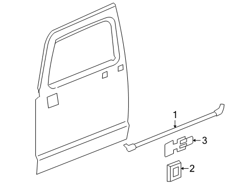 Diagram for 2008 Hummer H3 Exterior Trim - Front Door