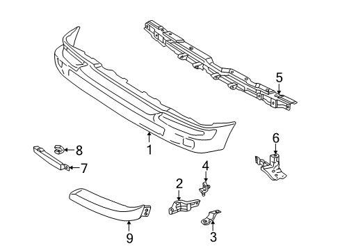 Diagram for 1998 Toyota Tacoma Bumper & Components - Front