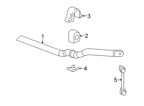Diagram for 2006 Cadillac SRX Stabilizer Bar & Components - Front