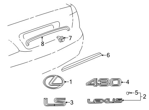 Diagram for 2001 Lexus LS430 Exterior Trim - Trunk Lid