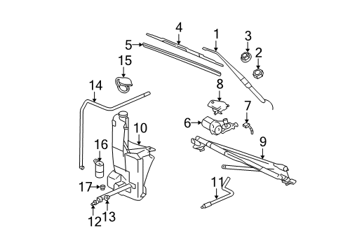 Diagram for 2006 GMC Sierra 3500 Wiper & Washer Components, Electrical
