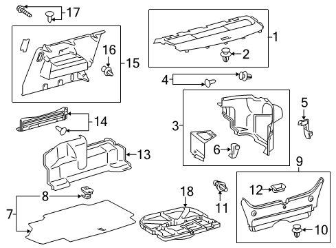 Diagram for 2014 Toyota Camry Interior Trim - Rear Body 