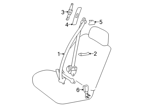 Diagram for 1996 Toyota 4Runner Front Seat Belts