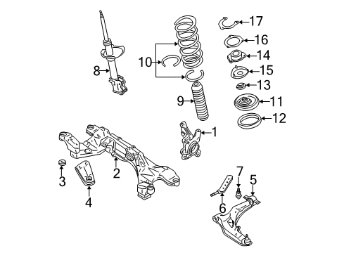 Diagram for 2001 Nissan Maxima Front Suspension Components