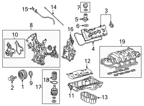 Diagram for 2008 Toyota Tundra Engine Parts 