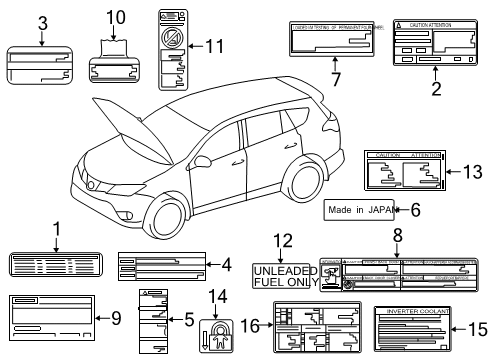 Diagram for 2015 Toyota RAV4 Information Labels 