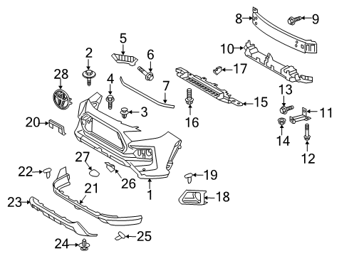 Diagram for 2019 Toyota RAV4 Bumper & Components - Front