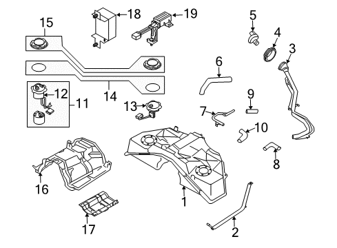 Diagram for 2009 Infiniti M45 Fuel System Components