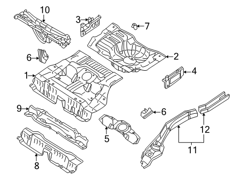 Diagram for 2004 Nissan Maxima Rear Body - Floor & Rails