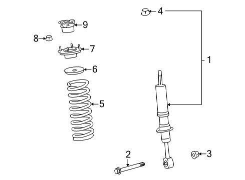 Diagram for 2020 Toyota Land Cruiser Struts & Components - Front 