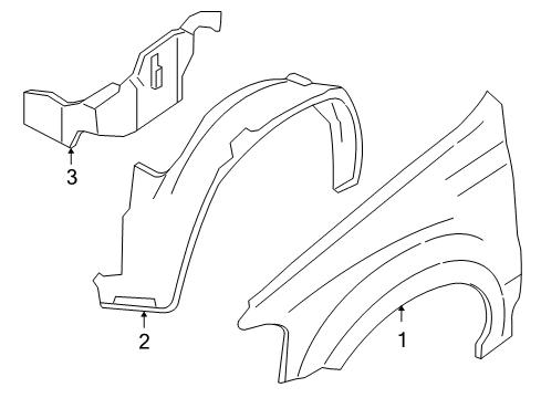 Thumbnail Fender & Components (Hybrid) for 2005 Ford Escape Fender & Components