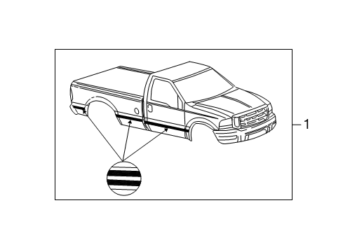 Thumbnail Stripe Tape (Regular Cab,Silver) for 2001 Ford F-350 Super Duty Stripe Tape