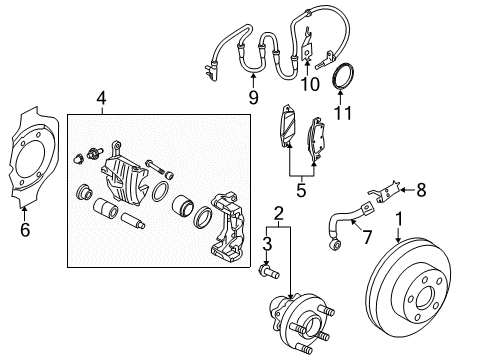Thumbnail Front Suspension - Brake Components (2WD) for 2009 Infiniti EX35 Brake Components