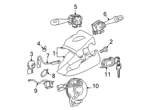 Thumbnail Steering Column - Switches & Levers Shroud for 2006 Scion tC Instrument Panel