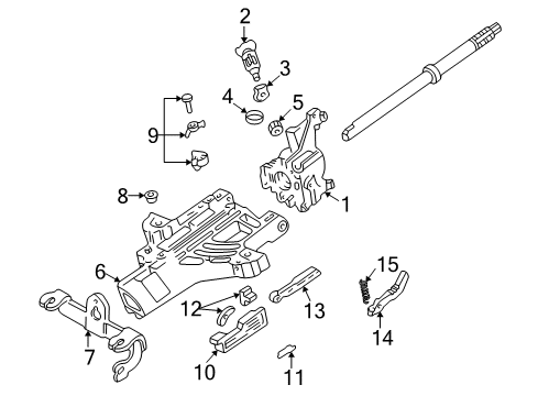 Thumbnail Steering Column - Housing & Components (Without Tilt Wheel) for 2002 Ford Ranger Housing & Components