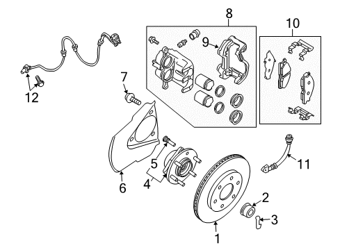 Thumbnail Front Suspension - Brake Components (4WD) for 2005 Nissan Xterra Front Brakes