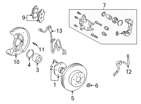 Thumbnail Front Suspension - Brake Components for 2008 Scion tC Anti-Lock Brakes