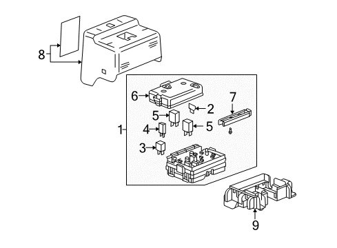 Thumbnail Electrical Components (Fuse Block-Instrument Panel) for 2006 Buick Rainier Horn