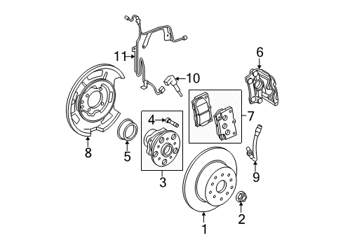Thumbnail Rear Suspension - Brake Components (AWD) for 2009 Lexus IS350 Rear Brakes