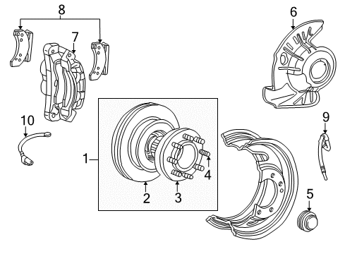 Thumbnail Front Suspension - Brake Components (2WD,Monobeam Axle) for 2000 Ford F-250 Super Duty Front Brakes