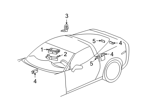 Thumbnail Electrical Components (Entry System/Keyless Remote) for 2009 Chevrolet Corvette Electrical Components