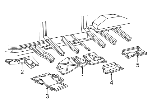 Thumbnail Rear Body & Floor - Rear Floor & Rails (Floor Heat Shields) for 2003 Ford E-350 Super Duty Rear Floor & Rails