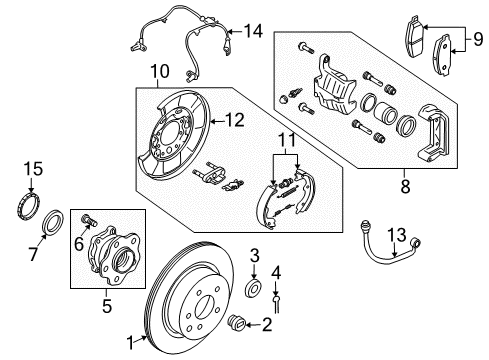 Thumbnail Rear Suspension - Brake Components for 2009 Infiniti EX35 Brake Components