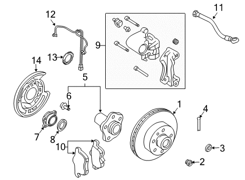 Thumbnail Rear Suspension - Brake Components (Sedan) for 2006 Infiniti G35 Rear Brakes
