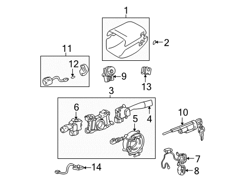 Thumbnail Steering Column - Switches & Levers Shroud (Floor Shift) for 2003 Toyota Avalon Shroud, Switches & Levers