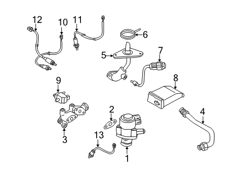 Thumbnail Emission System - Emission Components (With California Emissions) for 2002 Nissan Maxima EGR System