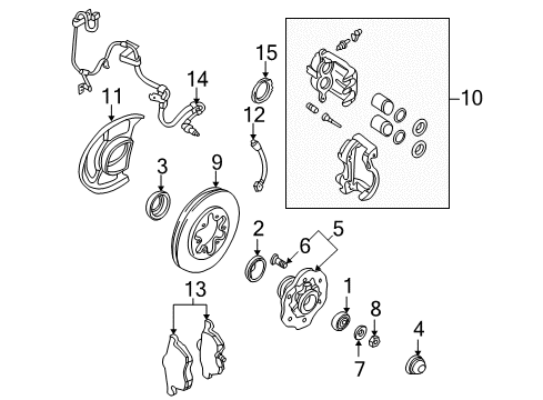Thumbnail Front Suspension - Brake Components (2WD) for 2004 Nissan Xterra Anti-Lock Brakes