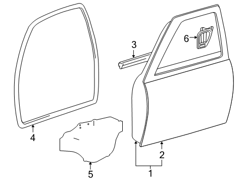 Thumbnail Front Door - Components for 2007 Toyota Tacoma Front Door, Body