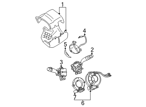 Thumbnail Steering Column - Switches & Levers Shroud (Japan Built) for 2005 Toyota Camry Shroud, Switches & Levers