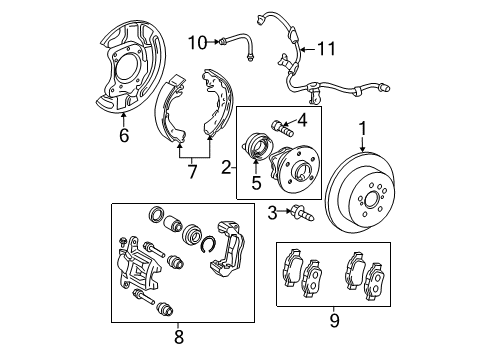 Thumbnail Rear Suspension - Brake Components for 2010 Scion tC Brake Components