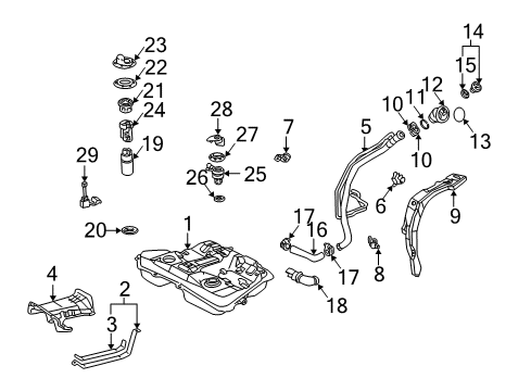 Thumbnail Fuel System Components (4WD) for 2003 Toyota Matrix Fuel System Components