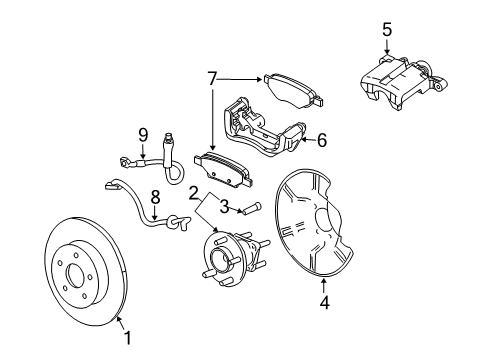 Thumbnail Rear Suspension - Brake Components (2 Wheel Drive) for 2009 Saturn Vue Rear Brakes