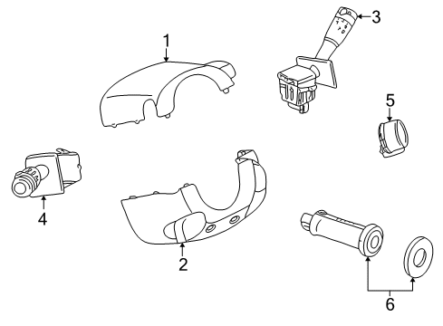 Thumbnail Steering Column - Switches & Levers Shroud (Green Line) for 2007 Saturn Vue Switches