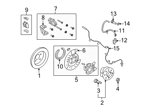 Thumbnail Rear Suspension - Brake Components (Without AWD) for 2008 Ford Edge Parking Brake