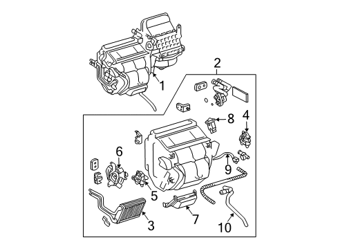 Thumbnail Air Conditioner & Heater - Evaporator Components (Front) for 2005 Toyota Sienna A/C Evaporator Components