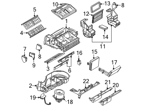 Thumbnail Air Conditioner & Heater - Evaporator & Heater Components (Front) for 2006 Buick Terraza Air Conditioner