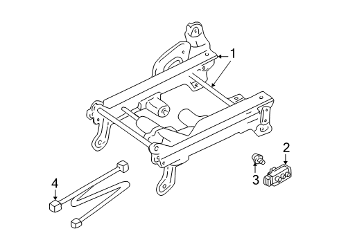 Thumbnail Seats & Tracks - Tracks & Components (Power Seat) for 2002 Ford Escape Front Seat Components