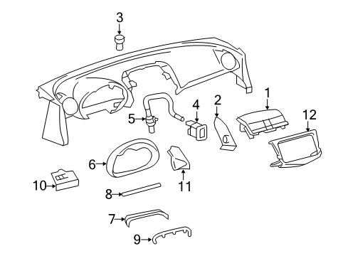 Thumbnail Instrument Panel Components (Upper Components) for 2006 Toyota RAV4 Instrument Panel Components