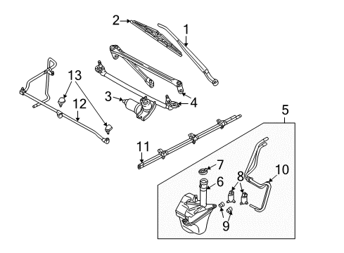 Thumbnail Windshield - Wiper & Washer Components (Hybrid) for 2005 Ford Escape Windshield - Wiper & Washer Components
