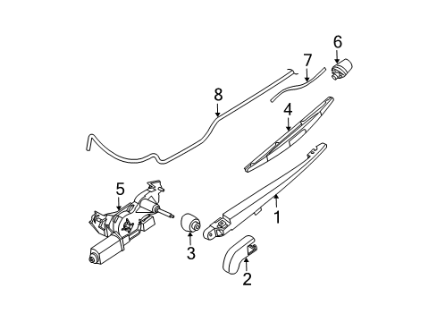 Thumbnail Lift Gate - Wiper & Washer Components for 2007 Nissan Xterra Wiper & Washer Components