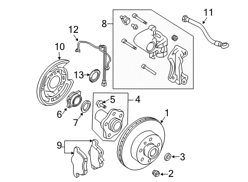Thumbnail Rear Suspension - Brake Components (Coupe) for 2004 Infiniti G35 Brake Components