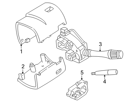 Thumbnail Steering Column - Switches & Levers Shroud for 2001 Ford Mustang Switches